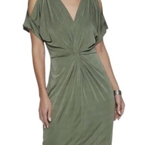 Elegant Olive Green Cold Shoulder Dress by Jennifer Lopez..NWT